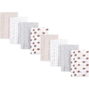 imageHudson Baby Cotton Poly Flannel Burp Cloths Multipack Sweet Roses 8Pack One SizeHedgehog 8pack