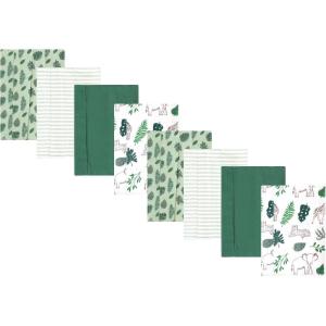 imageHudson Baby Cotton Poly Flannel Burp Cloths Multipack Sweet Roses 8Pack One SizeJungle 8pack