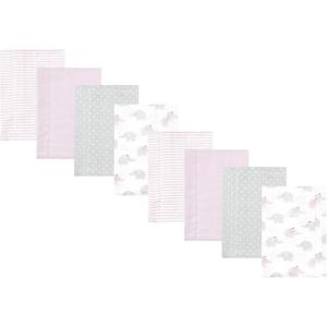 imageHudson Baby Cotton Poly Flannel Burp Cloths Multipack Sweet Roses 8Pack One SizeLilac Elephants 8pack