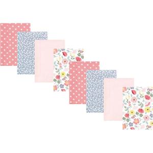 imageHudson Baby Cotton Poly Flannel Burp Cloths Multipack Sweet Roses 8Pack One SizeModern Botanical 8pack
