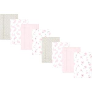 imageHudson Baby Cotton Poly Flannel Burp Cloths Multipack Sweet Roses 8Pack One SizePink Honey Bunny 8pack