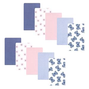 imageHudson Baby Unisex Baby Cotton Flannel Burp Cloths Pink Rose One SizeBeautiful Butterfly 10pack
