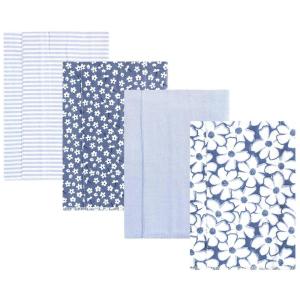 imageHudson Baby Unisex Baby Cotton Flannel Burp Cloths Pink Rose One SizeBlue Cosmos 4pack
