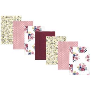 imageHudson Baby Unisex Baby Cotton Flannel Burp Cloths Pink Rose One SizeBlush Navy Floral 7pack