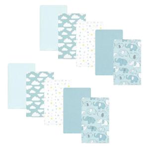 imageHudson Baby Unisex Baby Cotton Flannel Burp Cloths Pink Rose One SizeBoy New Elephant 10pack