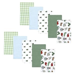 imageHudson Baby Unisex Baby Cotton Flannel Burp Cloths Pink Rose One SizeBugs