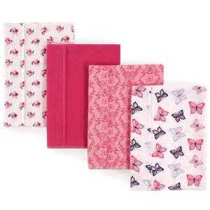imageHudson Baby Unisex Baby Cotton Flannel Burp Cloths Pink Rose One SizeButterflies