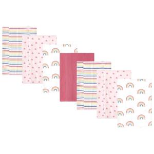 imageHudson Baby Unisex Baby Cotton Flannel Burp Cloths Pink Rose One SizeCreative Rainbow 7pack