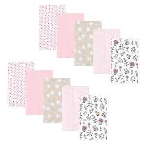 imageHudson Baby Unisex Baby Cotton Flannel Burp Cloths Pink Rose One SizeDandelion Wish 10 Pack