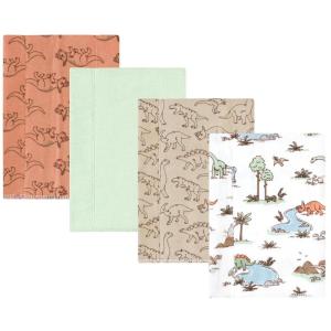 imageHudson Baby Unisex Baby Cotton Flannel Burp Cloths Pink Rose One SizeDinosaur Adventures 4pack