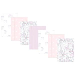 imageHudson Baby Unisex Baby Cotton Flannel Burp Cloths Pink Rose One SizeDreamy Unicorn 7 Pack