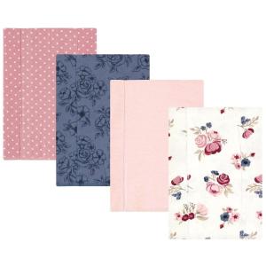 imageHudson Baby Unisex Baby Cotton Flannel Burp Cloths Pink Rose One SizeDusty Rose Floral 4pack