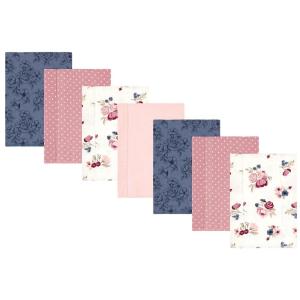 imageHudson Baby Unisex Baby Cotton Flannel Burp Cloths Pink Rose One SizeDusty Rose Floral 7pack