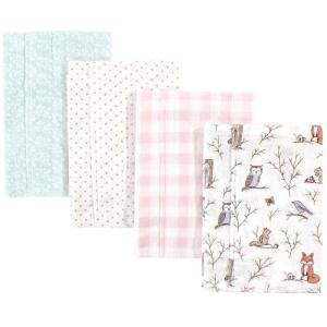imageHudson Baby Unisex Baby Cotton Flannel Burp Cloths Pink Rose One SizeEnchanted Forest