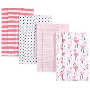 imageHudson Baby Unisex Baby Cotton Flannel Burp Cloths Pink Rose One SizeFlamingos