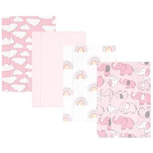 imageHudson Baby Unisex Baby Cotton Flannel Burp Cloths Pink Rose One SizeGirl New Elephant 4pack