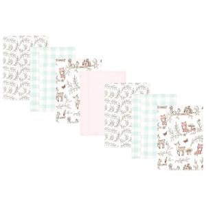 imageHudson Baby Unisex Baby Cotton Flannel Burp Cloths Pink Rose One SizeGirl Woodland Pals
