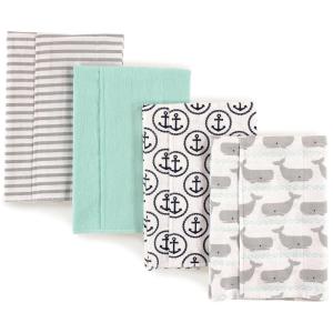 imageHudson Baby Unisex Baby Cotton Flannel Burp Cloths Pink Rose One SizeGray Whale