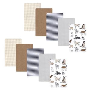 imageHudson Baby Unisex Baby Cotton Flannel Burp Cloths Pink Rose One SizeHandsome Dogs 10 Pack