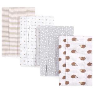 imageHudson Baby Unisex Baby Cotton Flannel Burp Cloths Pink Rose One SizeHedgehog