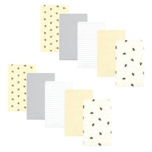 imageHudson Baby Unisex Baby Cotton Flannel Burp Cloths Pink Rose One SizeHoney Bee 10 Pack