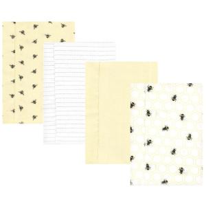 imageHudson Baby Unisex Baby Cotton Flannel Burp Cloths Pink Rose One SizeHoney Bee 4 Pack