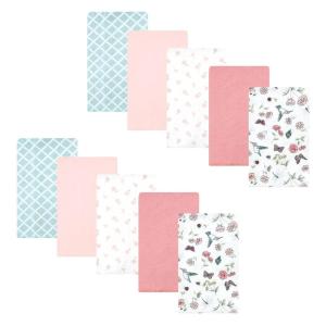 imageHudson Baby Unisex Baby Cotton Flannel Burp Cloths Pink Rose One SizeHummingbird Garden 10 Pack