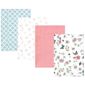 imageHudson Baby Unisex Baby Cotton Flannel Burp Cloths Pink Rose One SizeHummingbird Garden 4 Pack