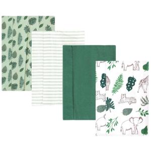 imageHudson Baby Unisex Baby Cotton Flannel Burp Cloths Pink Rose One SizeJungle 4 Pack