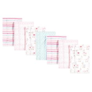 imageHudson Baby Unisex Baby Cotton Flannel Burp Cloths Pink Rose One SizeLlama
