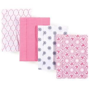 imageHudson Baby Unisex Baby Cotton Flannel Burp Cloths Pink Rose One SizeMedallion