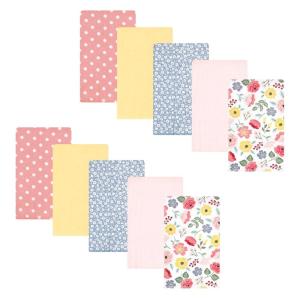 imageHudson Baby Unisex Baby Cotton Flannel Burp Cloths Pink Rose One SizeModern Botanical 10 Pack
