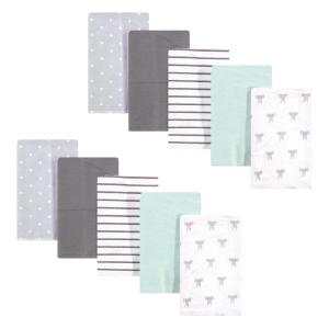 imageHudson Baby Unisex Baby Cotton Flannel Burp Cloths Pink Rose One SizeModern Elephant