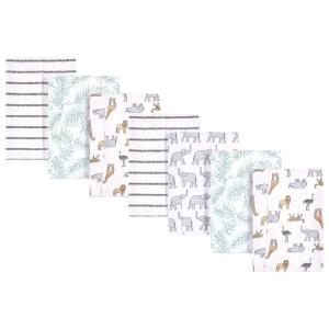 imageHudson Baby Unisex Baby Cotton Flannel Burp Cloths Pink Rose One SizeModern Neutral Safari