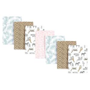 imageHudson Baby Unisex Baby Cotton Flannel Burp Cloths Pink Rose One SizeModern Pink Safari