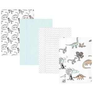 imageHudson Baby Unisex Baby Cotton Flannel Burp Cloths Pink Rose One SizeNeutral Dino World 4pack