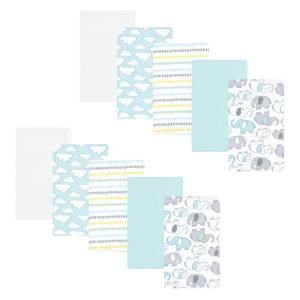 imageHudson Baby Unisex Baby Cotton Flannel Burp Cloths Pink Rose One SizeNeutral New Elephant 10pack