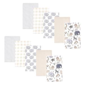 imageHudson Baby Unisex Baby Cotton Flannel Burp Cloths Pink Rose One SizeNeutral Safari 10 Pack