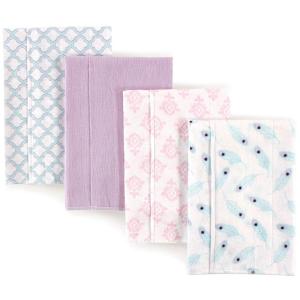 imageHudson Baby Unisex Baby Cotton Flannel Burp Cloths Pink Rose One SizePeacock Feather