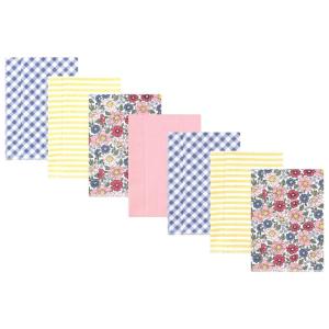 imageHudson Baby Unisex Baby Cotton Flannel Burp Cloths Pink Rose One SizePink Blue Pretty Floral 7 Pack