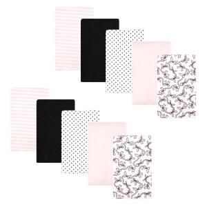 imageHudson Baby Unisex Baby Cotton Flannel Burp Cloths Pink Rose One SizePink Bows 10 Pack