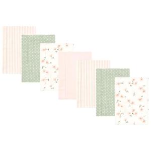 imageHudson Baby Unisex Baby Cotton Flannel Burp Cloths Pink Rose One SizePink Dainty Floral 7 Pack