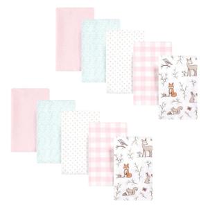 imageHudson Baby Unisex Baby Cotton Flannel Burp Cloths Pink Rose One SizePink Enchanted Forest