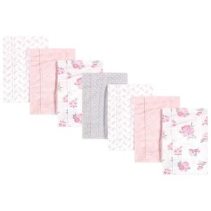 imageHudson Baby Unisex Baby Cotton Flannel Burp Cloths Pink Rose One SizePink Floral
