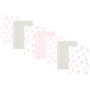 imageHudson Baby Unisex Baby Cotton Flannel Burp Cloths Pink Rose One SizePink Honey Bunny 7 Pack