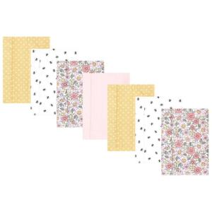 imageHudson Baby Unisex Baby Cotton Flannel Burp Cloths Pink Rose One SizePink Yellow Pretty Floral 7 Pack