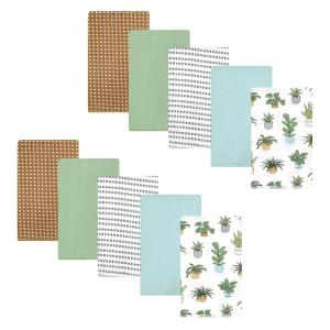 imageHudson Baby Unisex Baby Cotton Flannel Burp Cloths Pink Rose One SizePlants 10 Pack