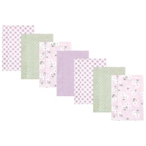 imageHudson Baby Unisex Baby Cotton Flannel Burp Cloths Pink Rose One SizePurple Dainty Floral 7 Pack