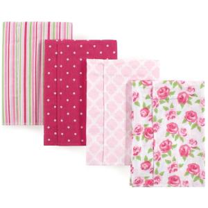 imageHudson Baby Unisex Baby Cotton Flannel Burp Cloths Pink Rose One SizeRose
