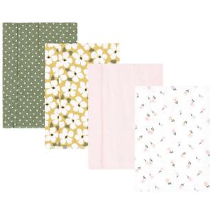 imageHudson Baby Unisex Baby Cotton Flannel Burp Cloths Pink Rose One SizeSage Floral 4 Pack